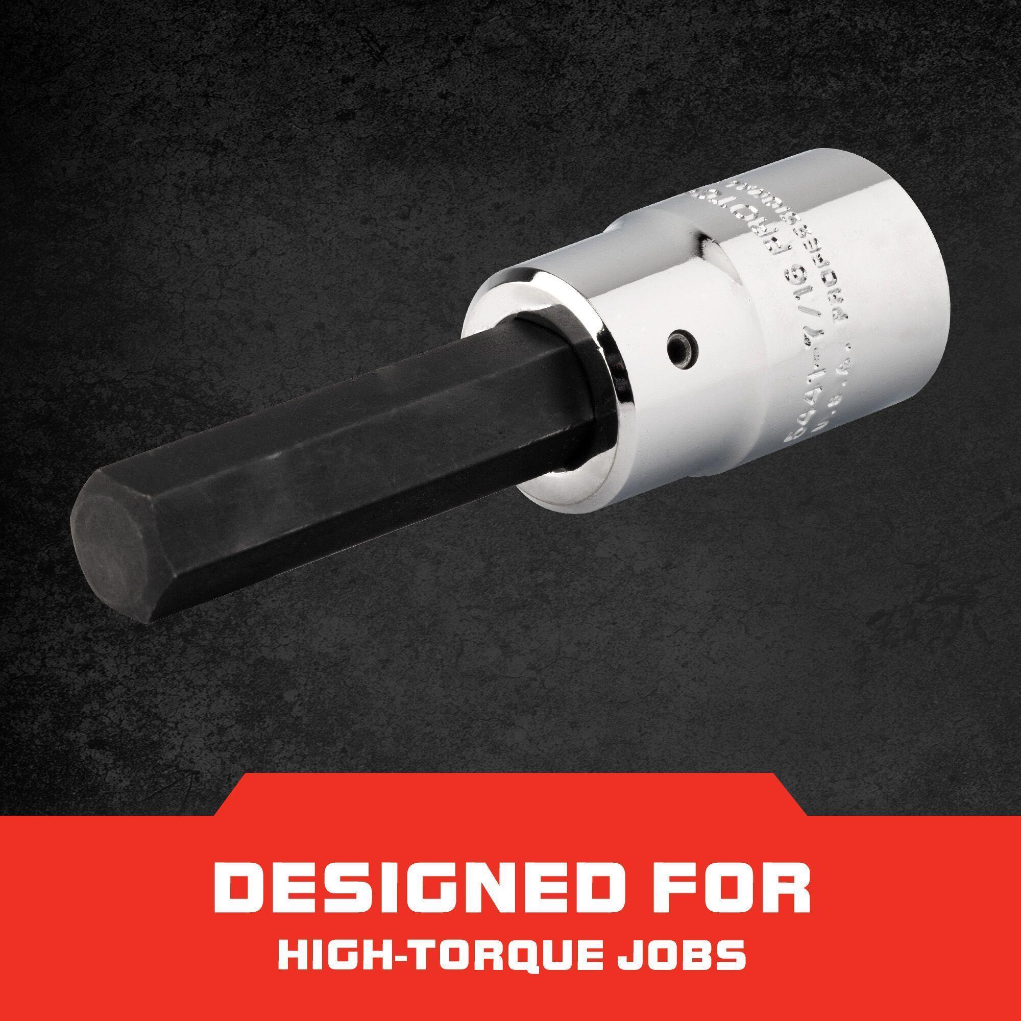 Proto&reg; J54417/16 Standard Length Socket Driver Bit, 1/2 in Drive, 7/16 in, 1-3/4 in L Bit, Federal GGG-W-641E