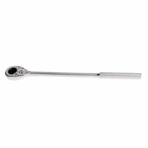 product Proto® J4752F Non-Insulated Standard Length Hand Ratchet, Imperial, 1/4 in Drive, Round Head, 4-1/2 in OAL, Steel, Full Polished, ASME B107.10M