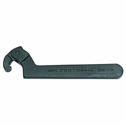 product Proto® JC472 Adjustable Hook Spanner Wrench, 1-1/4 to 3 in Capacity, 8-1/8 in OAL, Federal GGG-W-665C, Alloy Steel, Black Oxide