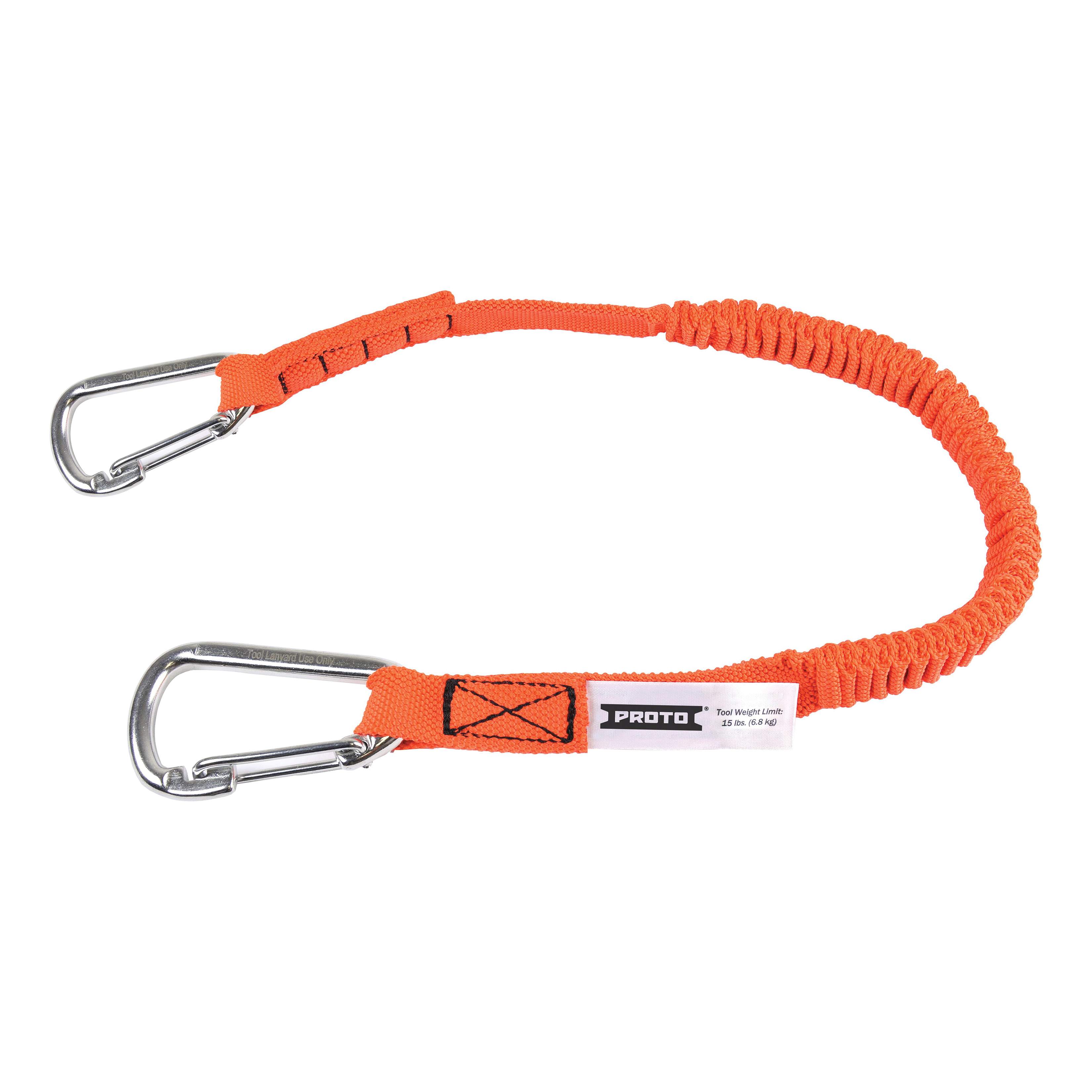 product Proto&reg; JLAN15LBDSS Tool Lanyard, 15 lb Capacity, Elastic Nylon Line/Steel Hardware