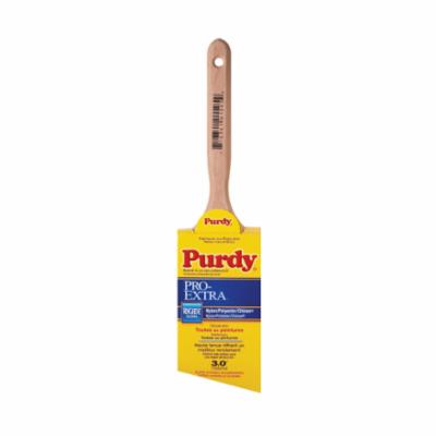 Purdy® 144380730 Pro-Extra® Sprig™ Flat Trim Brush, 3-7/16 in OAL, 3 in, Natural Hardwood Handle, Solid Stains