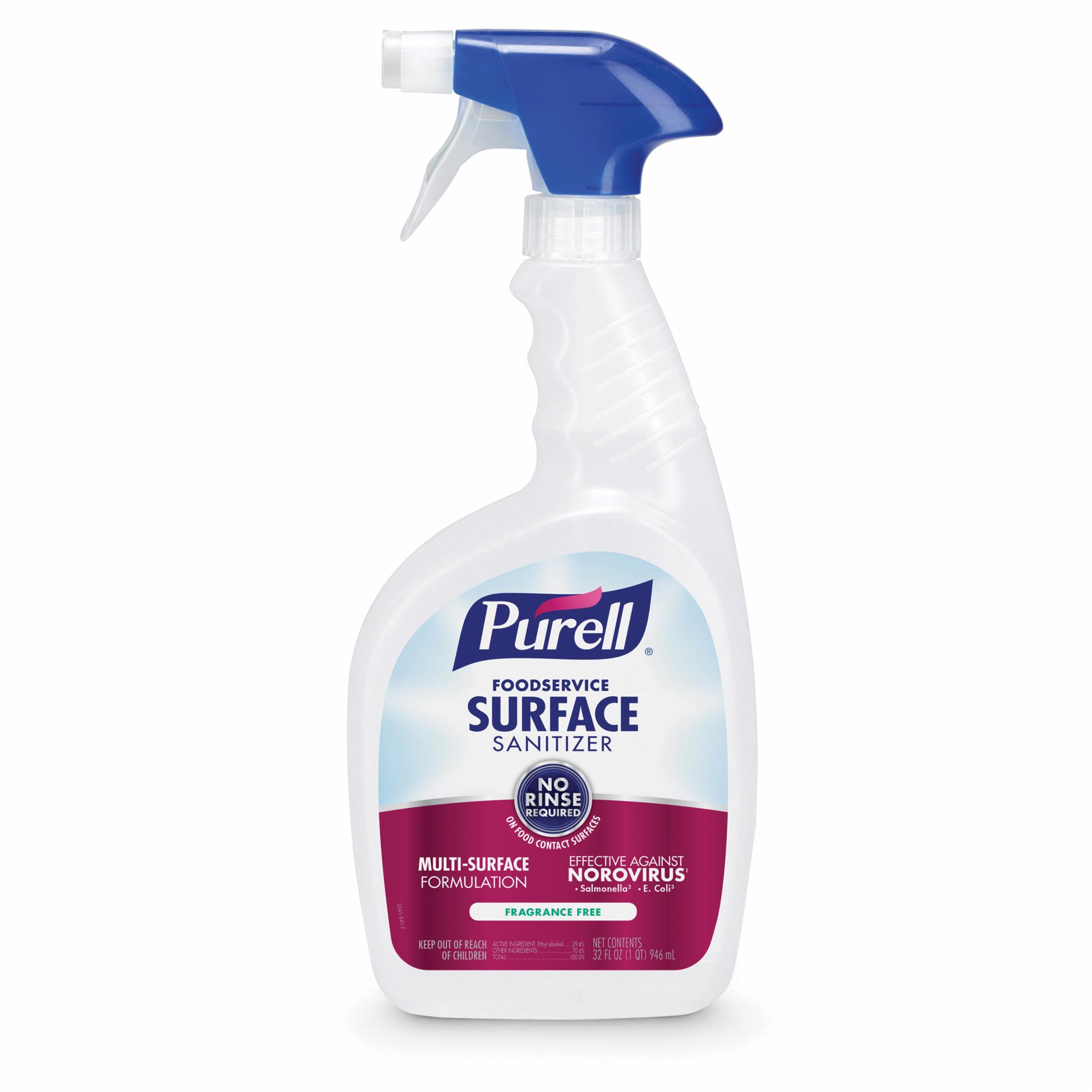 PURELL® 3341-12 Surface Sanitizer, 32 fl-oz Spray Bottle, 12.6 to 12.9, Liquid, Fragrance Free