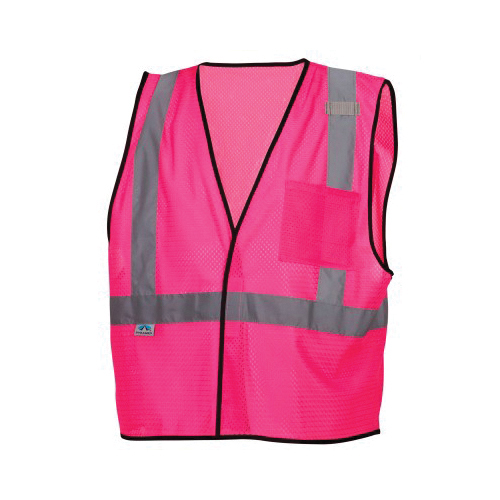 Pyramex® RV120 RV100 Lightweight Safety Vest, Universal, Hi-Viz Orange, 105 gsm Polyester Mesh, Hook and Loop Closure