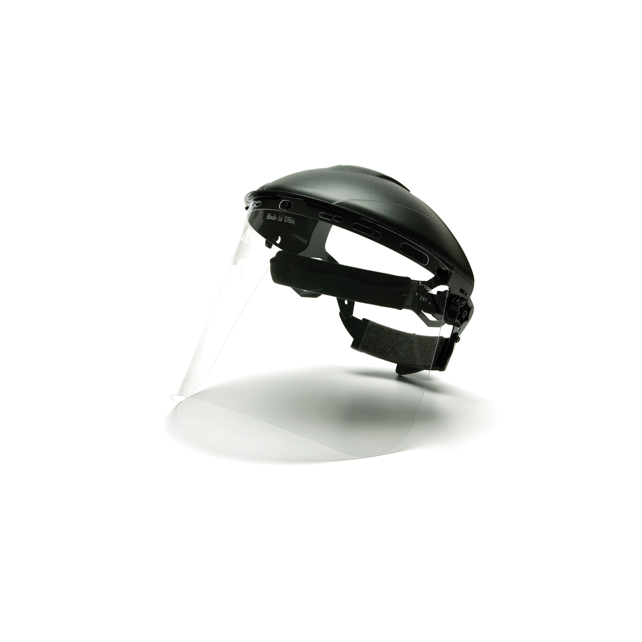 product sellstrom® S39110 Single Crown Face Shield With Window and Ratcheting Headgear, Clear 12 in H x 8 in W x 0.04 in THK Visor