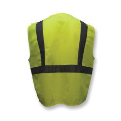 RADWEAR&trade; SV2GMS Economy Safety Vest, S, Hi-Viz Green, Polyester, Hook and Loop Closure, 2 Pockets, ANSI Class: Class 2, ANSI/ISEA 107-2010