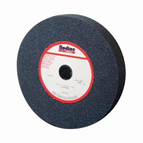Radiac® 34078103 Surface and Cylindrical Grinding Wheel, 14 in Dia x 1-1/2 in THK, 5 in Center Hole, 46 Grit, Aluminum Oxide Abrasive