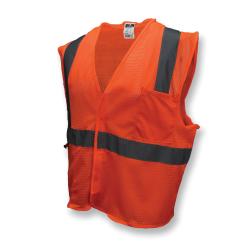 Radians® SV2GM2X Economy Safety Vest, 2XL, Hi-Viz Green, Polyester, Hook and Loop Closure, 2 Pockets, ANSI Class: Class 2, ANSI/ISEA 107-2010