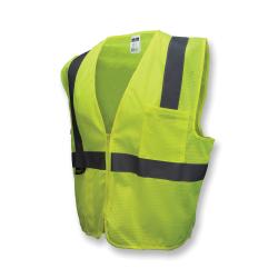 Radians® SV2GMM Economy Safety Vest, M, Hi-Viz Green, Polyester, Hook and Loop Closure, 2 Pockets, ANSI Class: Class 2, ANSI/ISEA 107-2010