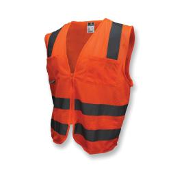 Radians® SV2OMXL Economy Safety Vest, XL, Hi-Viz Orange, Polyester, Hook and Loop Closure, 2 Pockets, ANSI Class: Class 2, ANSI/ISEA 107-2010