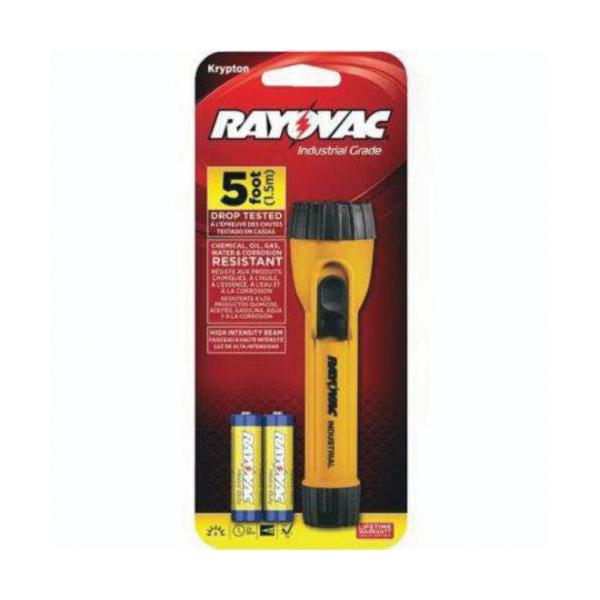 Rayovac&reg; WHK2AA-BA WorkHorse&trade; Industrial Grade Flashlight, Krypton Bulb, Polypropylene Housing, 8 Lumens, 1 Bulbs