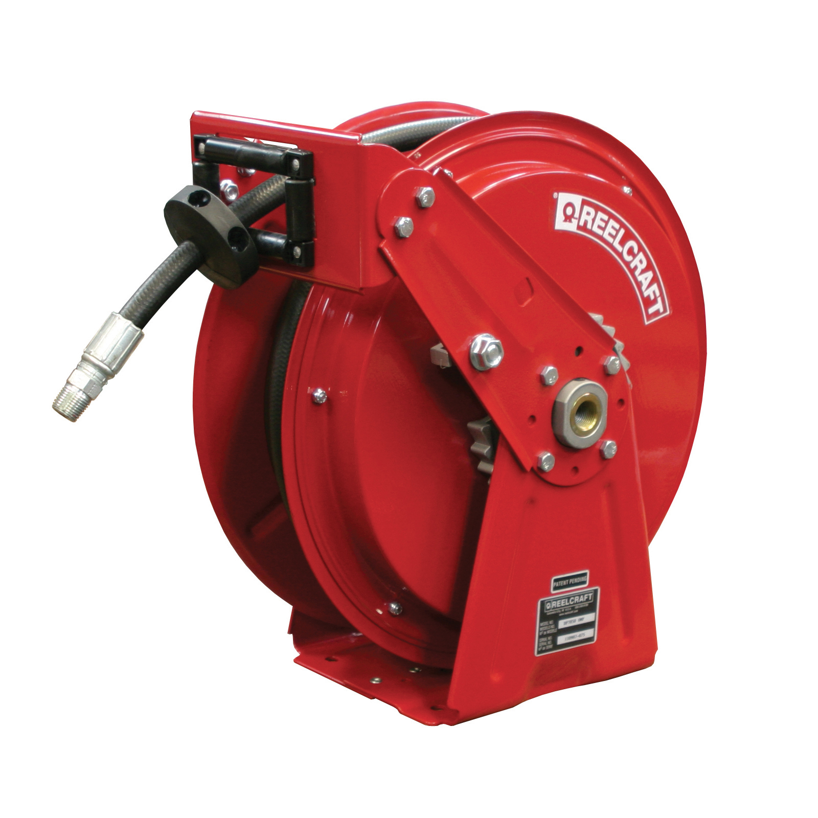 Reelcraft® 7650 OMP 7000 Full Flow Swivel Heavy Duty Hose Reel, 3/8 in ID x 0.69 in OD x 50 ft L Hose, 2600 psi Pressure, Domestic