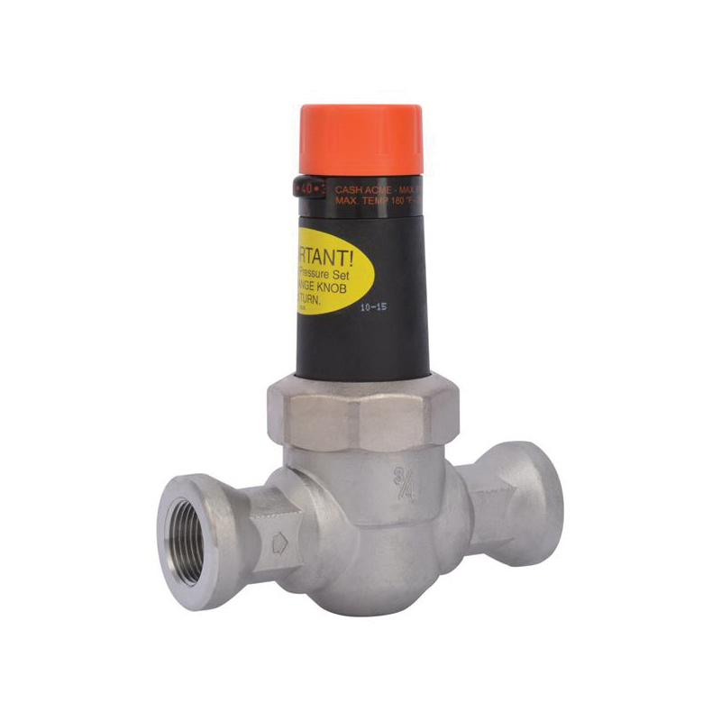Cash Acme® 22263-0045 EB25 Pressure Regulating Valve, 3/4 in, NPT, 20 to 90 psi, Stainless Steel Body, Domestic