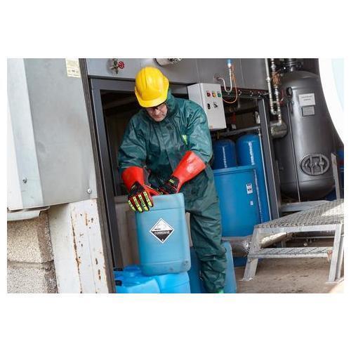 Ringers&reg; 074-08 074 R-Chem&reg; Industrial Grade Chemical-Resistant Gloves, S, Left/Right Hand, TPR, Hi-Viz Yellow/Red, Aramid Blend Lining, 14 in L, Resists: 360 deg Cut, Abrasion, Chemical, Impact, Liquid Spray, Oil and Splash, Supported Support