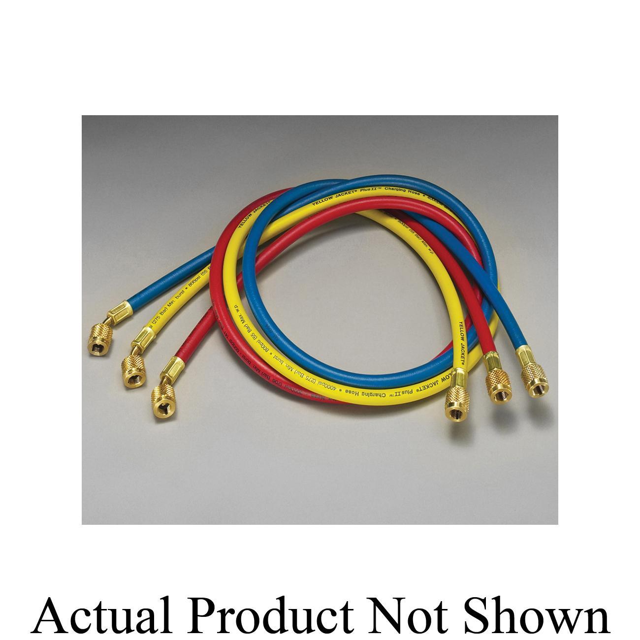 Yellow Jacket&reg; PLUS II&trade; 21096 Charging Hose, 1/4 in, Standard SAE Flare, 96 in L, 800 psi, Domestic
