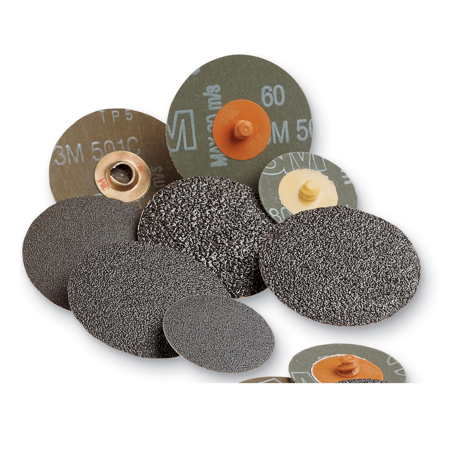 Roloc&trade; 7010325721 Close Coated Fibre Disc, 3 in Dia Disc, 36 Grit, Extra Coarse Grade, Zirconia Alumina Abrasive, Quick-Change Type TSM Attachment