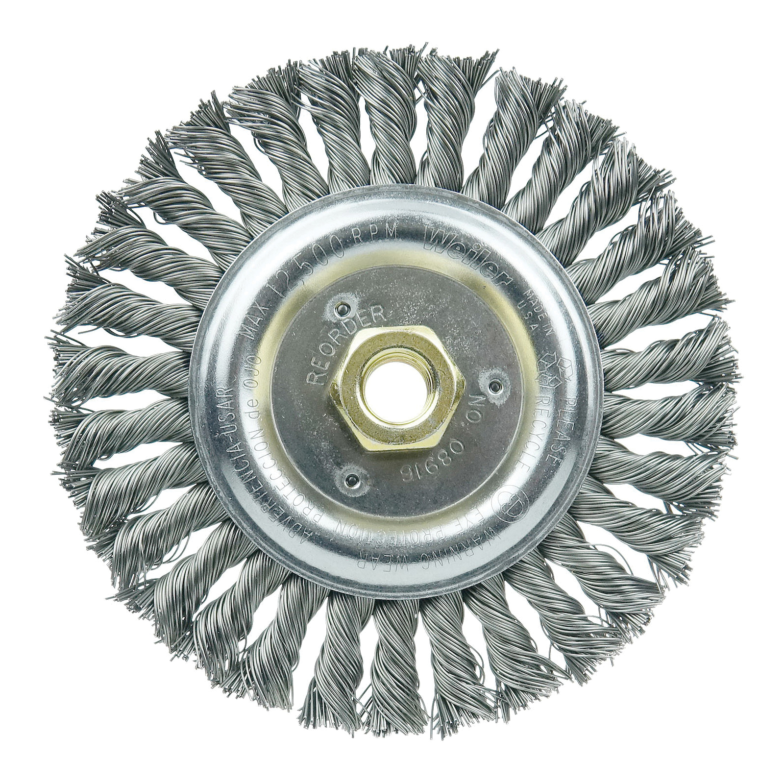 Anchor&reg; R4K58S Heavy Duty Wheel Brush, 4 in Dia Brush, 1/2 in W Face, 0.02 in Dia Knot Filament/Wire, 5/8-11 Arbor Hole