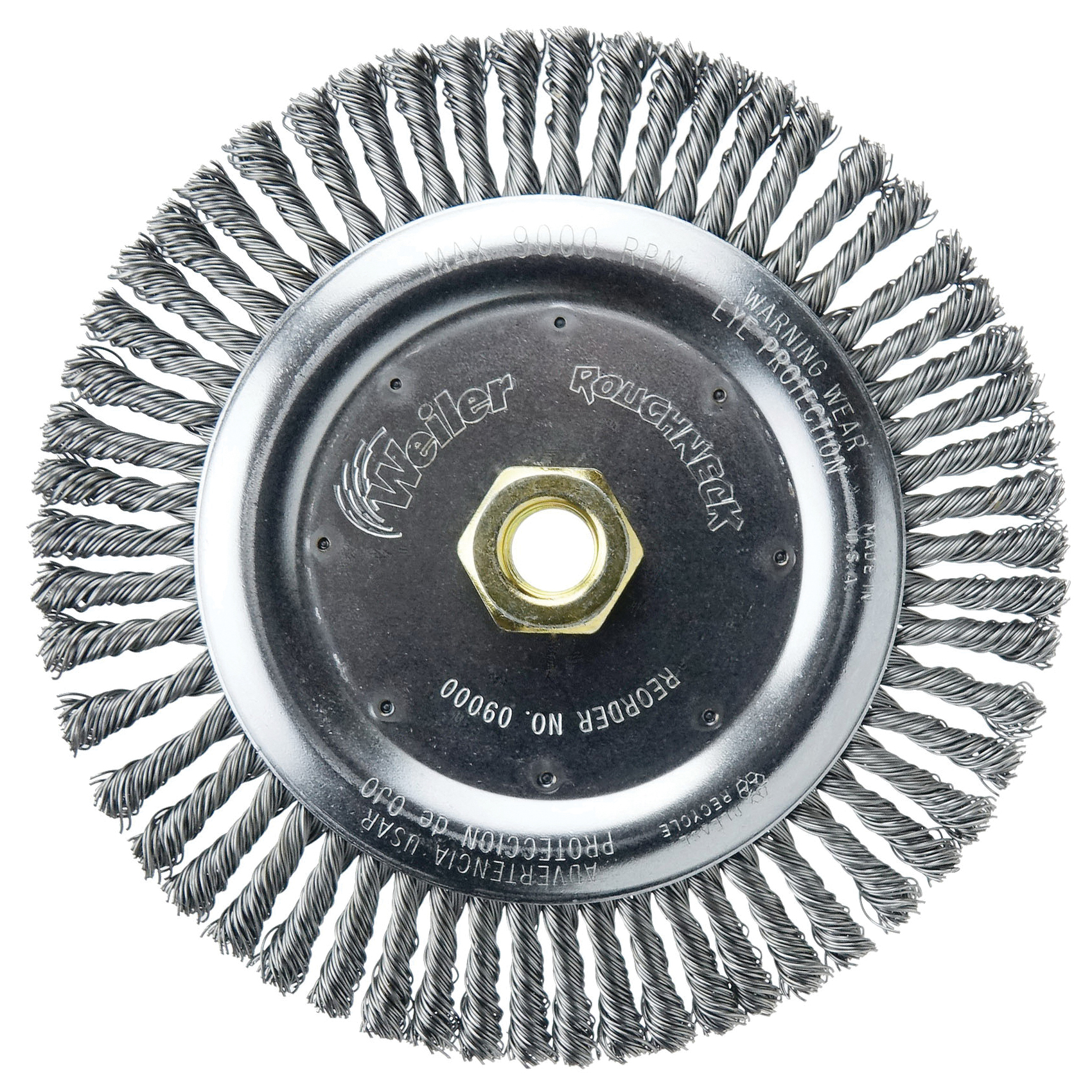 Roughneck&reg; 09400 STB-6 Narrow Face Root Pass Wheel Brush, 6 in Dia Brush, 3/16 in W Face, 0.02 in Dia Filament/Wire Stringer Bead Knot Filament/Wire, 5/8-11 Arbor Hole