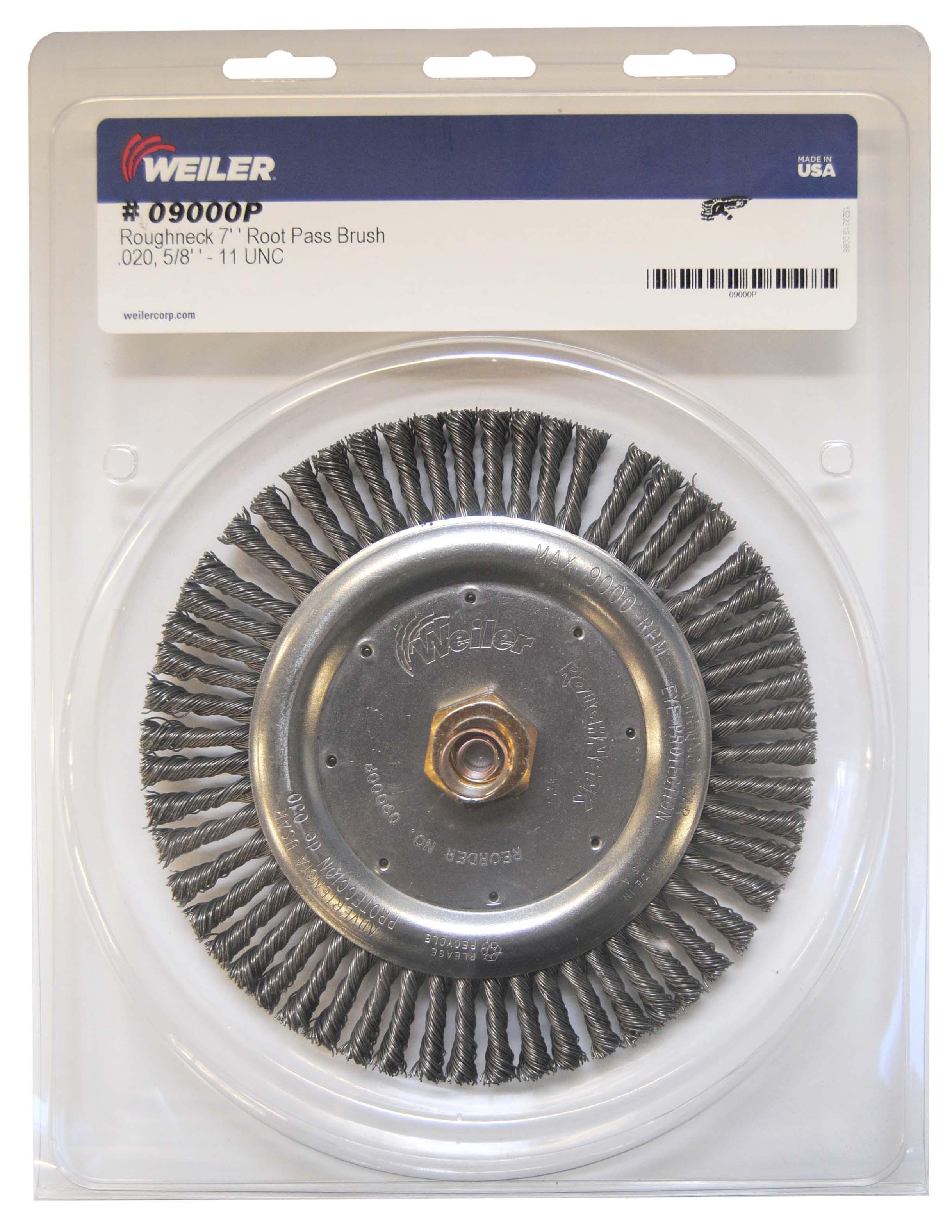 Roughneck&reg; 09856 STB-524 Narrow Face Filler Pass Wheel Brush, 5 in Dia Brush, 1/2 in W Face, 0.023 in Dia Filament/Wire Stringer Bead Knot Filament/Wire, 5/8-11 Arbor Hole