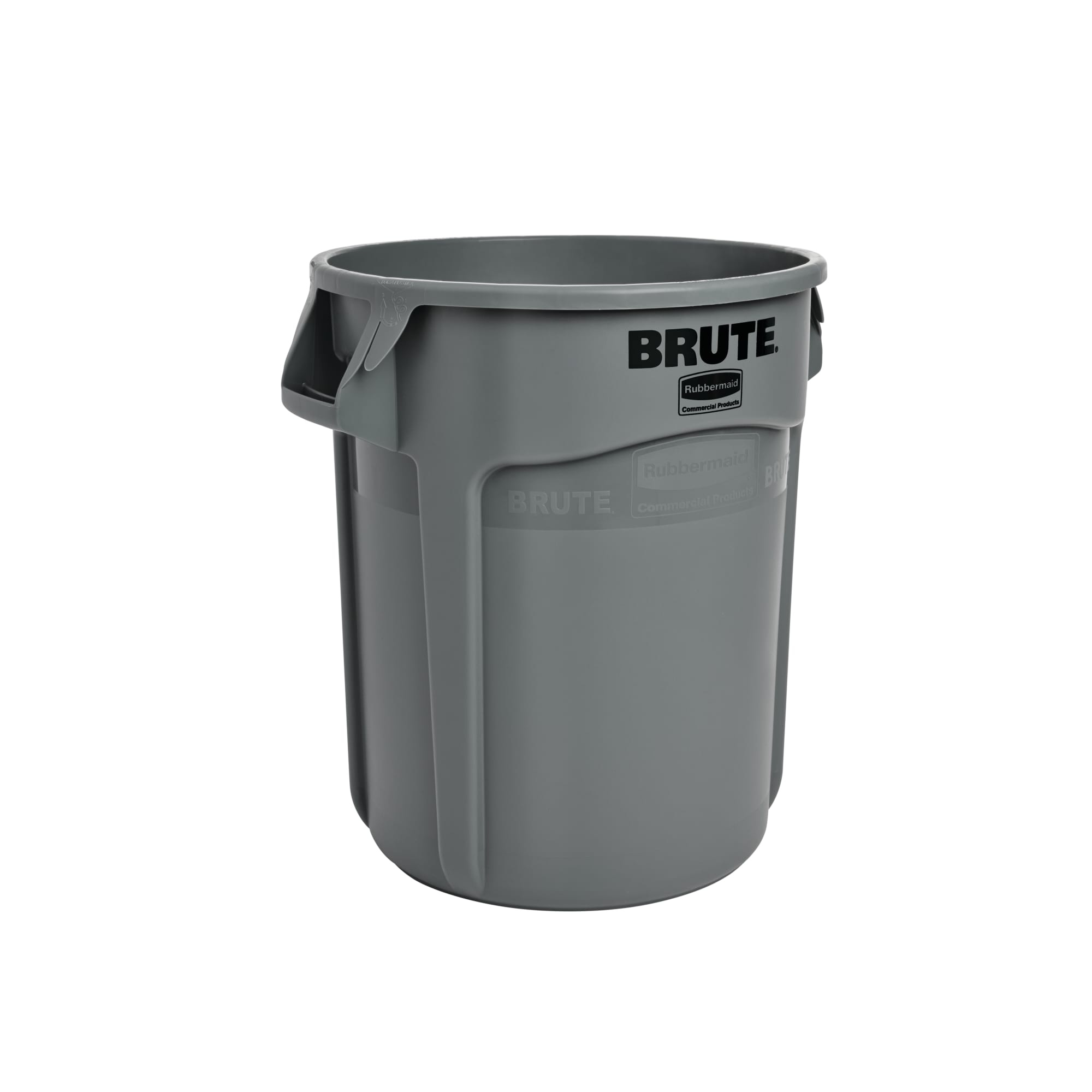 Rubbermaid&reg; BRUTE&reg; FG263200GRAY Stackable Waste Container, 32 gal Capacity, Round, 21.9 in Dia, 27.8 in H, Polyethylene, Gray