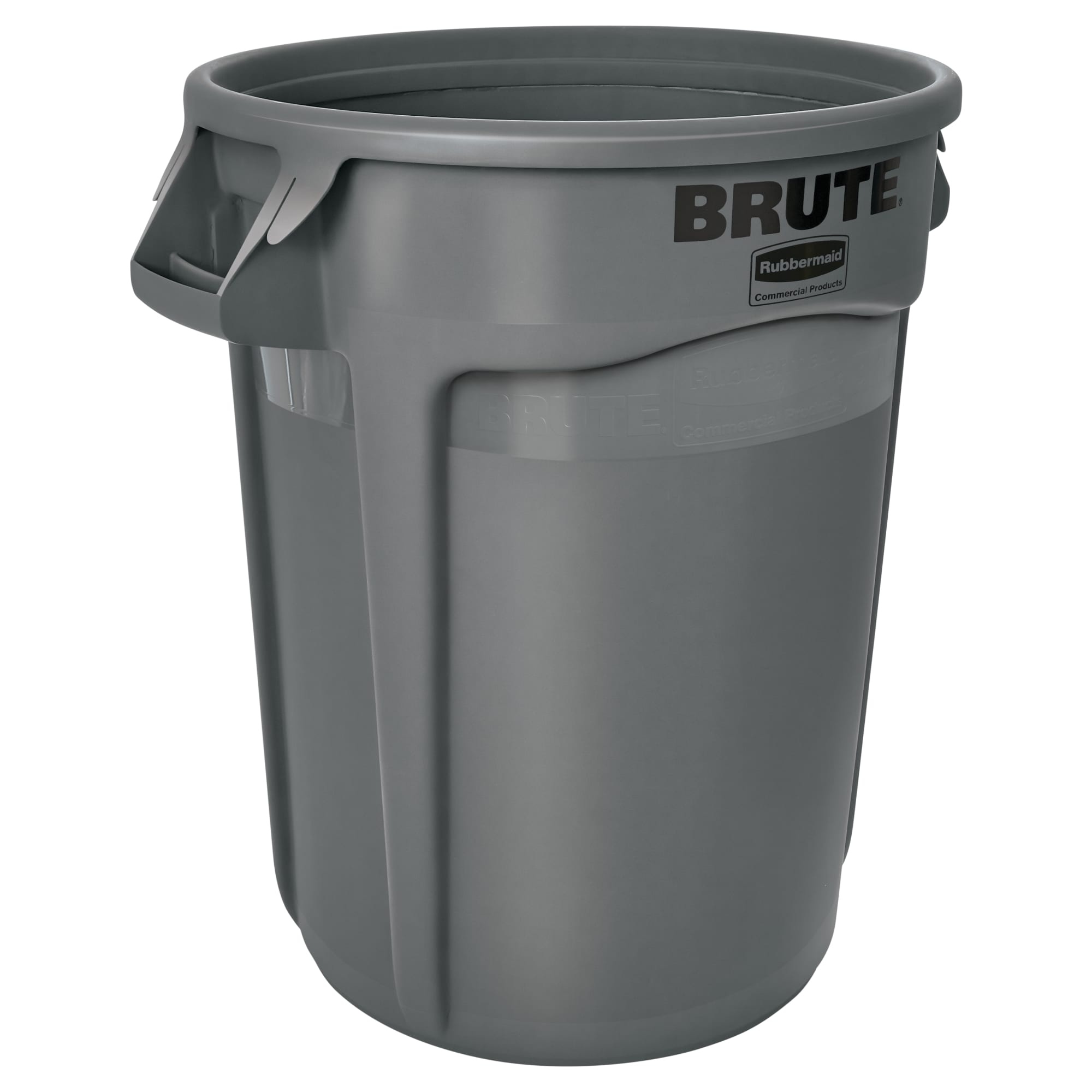 Rubbermaid&reg; BRUTE&reg; FG264360GRAY Stackable Utility Container, 44 gal Capacity, Round, 24 in Dia, 31-1/2 in H, Polyethylene, Gray