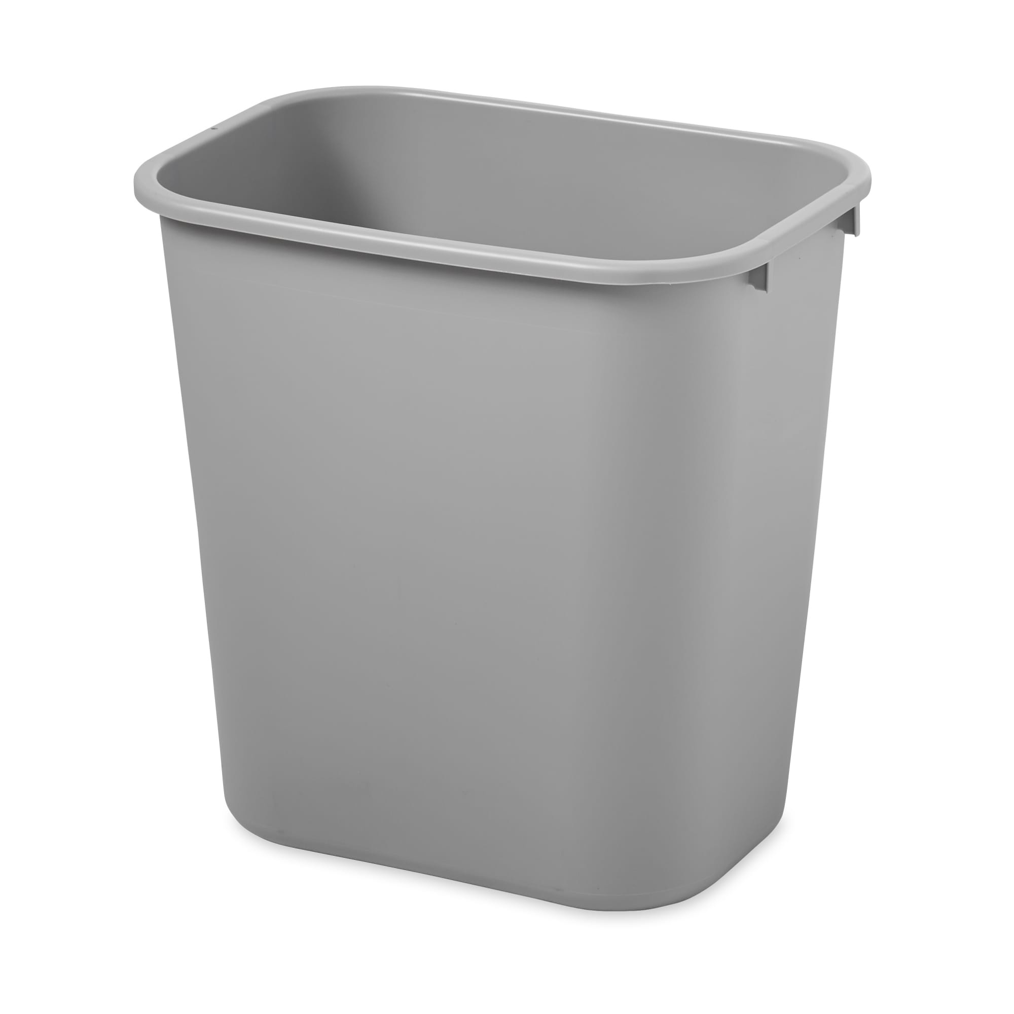 Rubbermaid&reg; FG295700GRAY Large Deskside Wastebasket, 41-1/4 qt, 15.2 in L, LLDPE, Gray