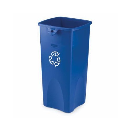 Rubbermaid&reg; FGSO8SSSPL SO8 Decorative Refuse Container With Metal Liner, 9 gal Capacity, 18 in Dia x 9 in L, Stainless Steel, Silver
