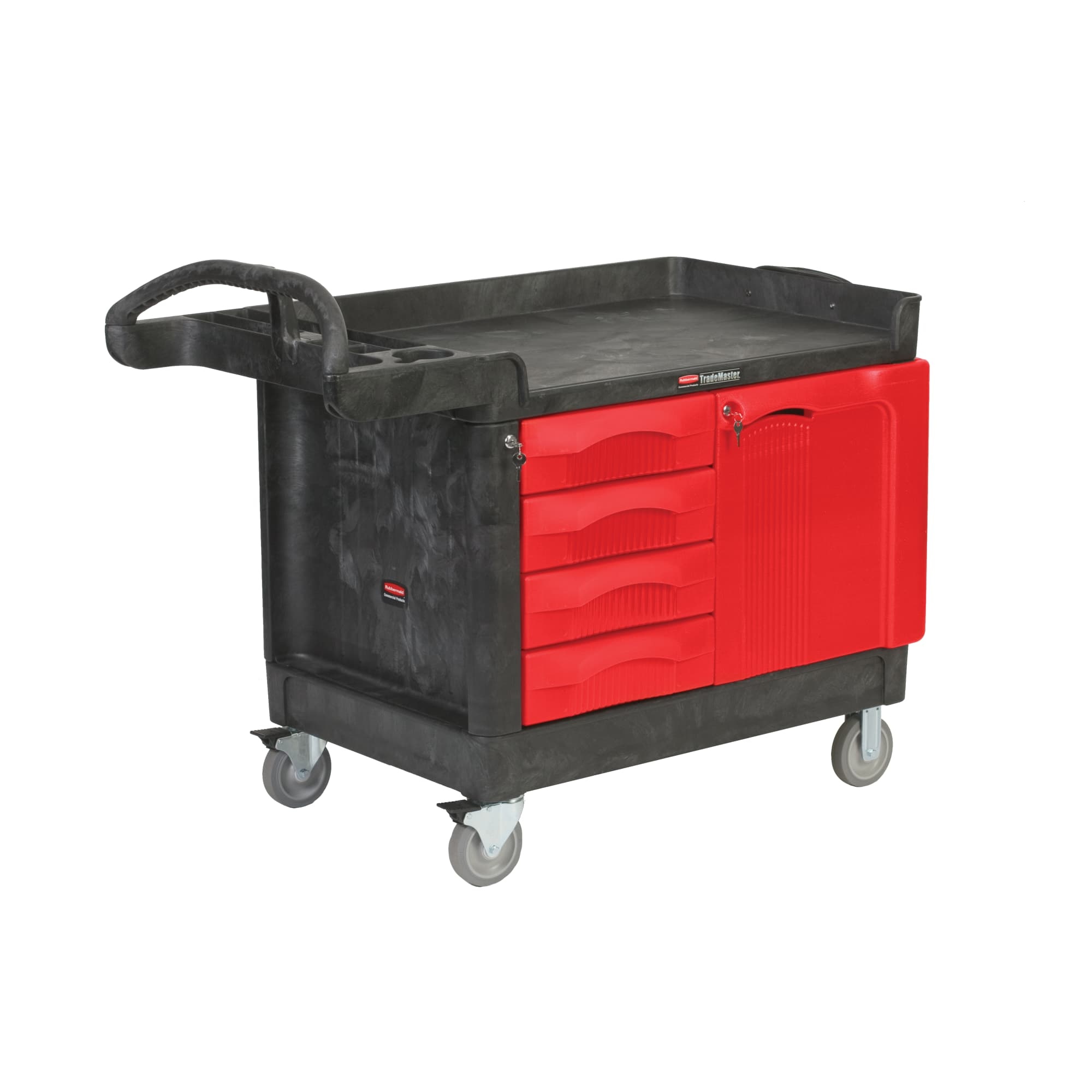 Rubbermaid&reg; FG453588BLA 4535-88 TradeMaster&reg; Contractors Cart, 52-1/2 in L x 38.6 in W x 37.9 in H, 500 lb Load, Black