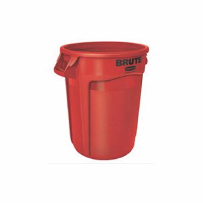 Rubbermaid® BRUTE® FG263200GRAY Stackable Waste Container, 32 gal Capacity, Round, 21.9 in Dia, 27.8 in H, Polyethylene, Gray