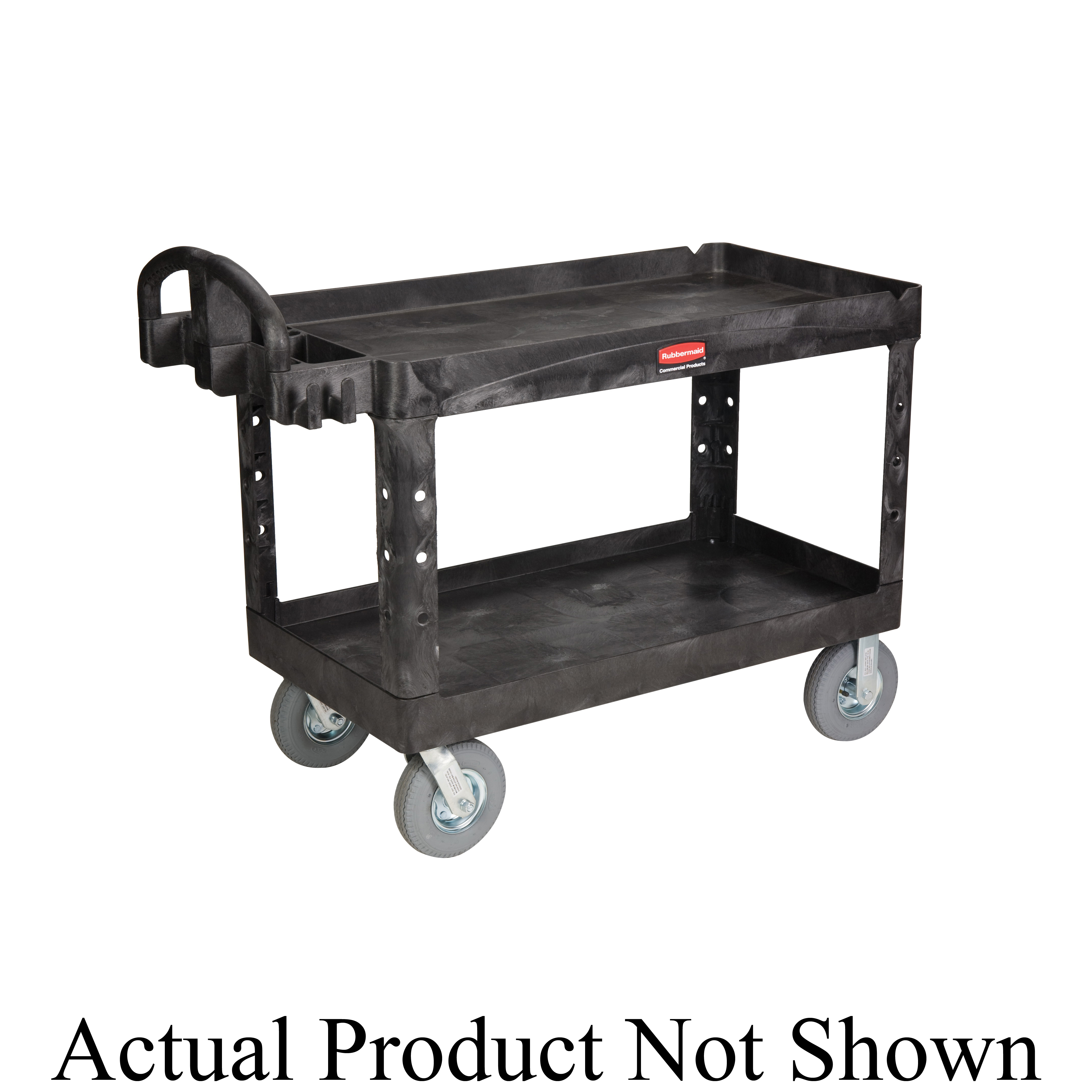 Rubbermaid® FG452500BLA Utility Cart, 43.9 in L x 25.9 in W x 33.3 in H, 500 lb Load, Black