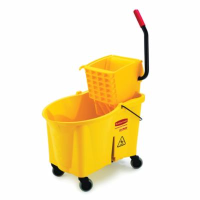 Rubbermaid® WaveBrake™ FG758088YEL Side Press Mop Bucket and Wringer System Combination, 35 qt Capacity, 20.1 in L, Plastic/Steel, Yellow