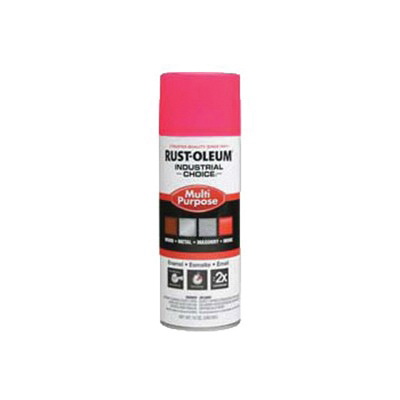 Rust-Oleum&reg; 1659830 1600 System Multi-Purpose Enamel Spray Paint, 12 oz Container, Liquid Form, Fluorescent Pink, 12 to 15 sq-ft/can Coverage