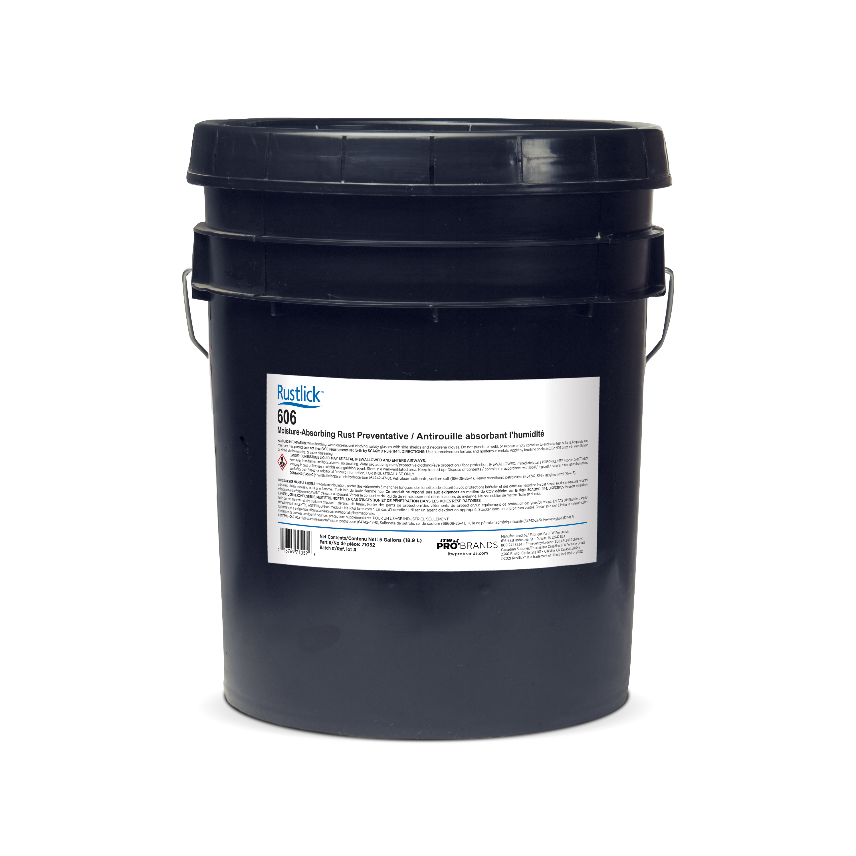 Rustlick&trade; 71051 631 Moisture Displacing Rust Preventative, 5 gal Pail, Liquid, Brown, 0.82
