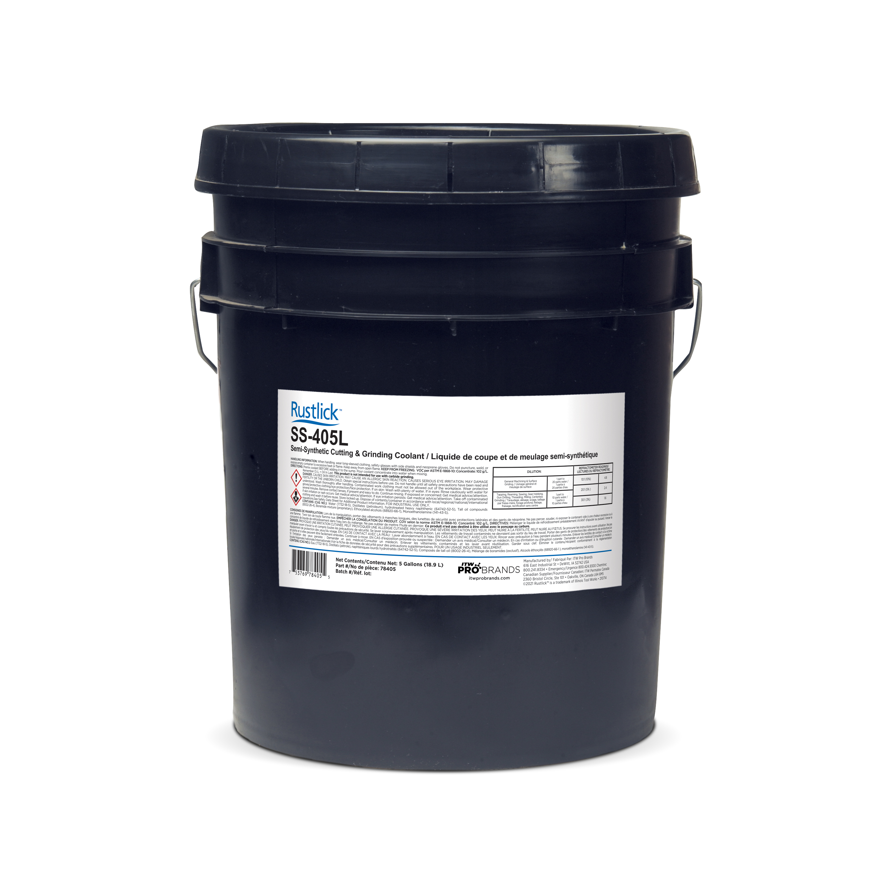 Rustlick&trade; 83355 ULTRACUT&reg; Pro CF Premium Water Soluble Oil, 55 gal Drum, Characteristic, Liquid, Golden Yellow/Light Brown