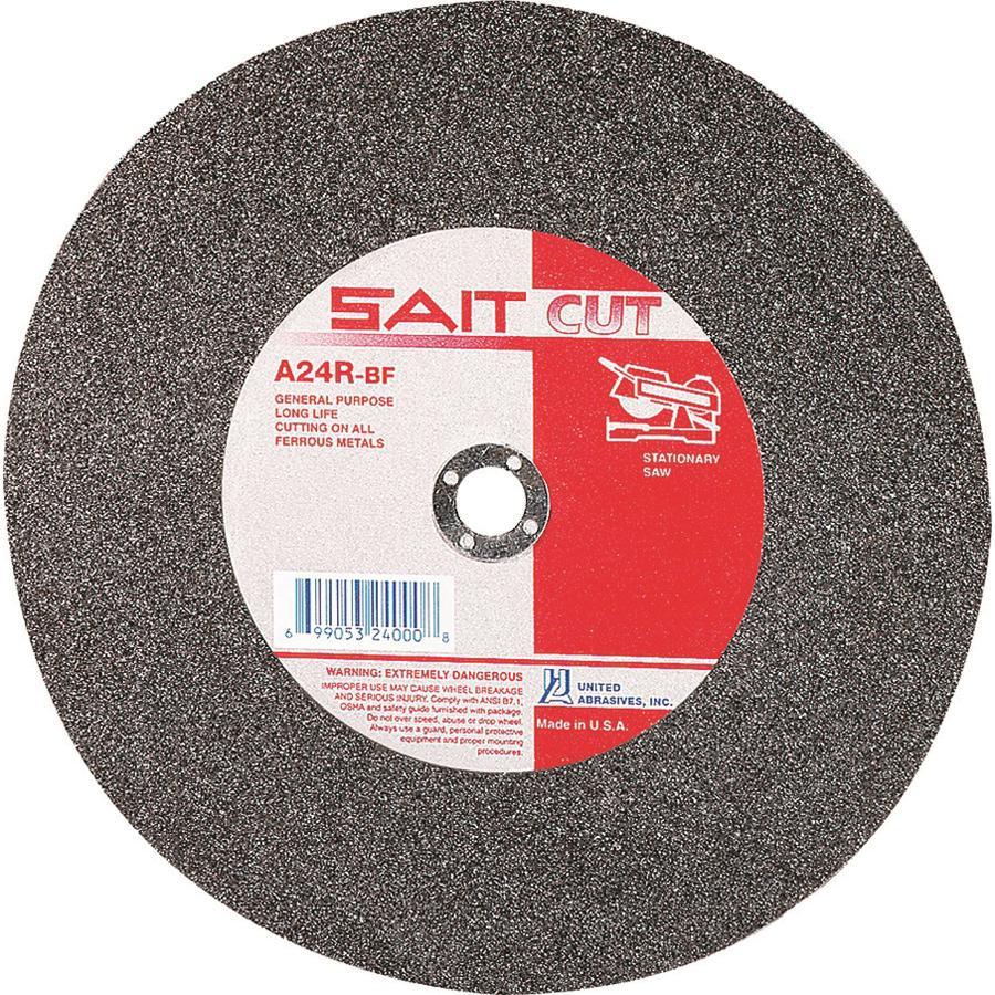 United Abrasives-SAIT 24090 Type 1 Burr Free Stationary Saw Cut-Off Wheel, 20 in Dia x 3/16 in THK, 1 in Center Hole, A24R Grit, Aluminum Oxide Abrasive