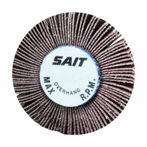 United Abrasives-SAIT 70100 2A Premium Coated Flap Wheel, 3 in Dia, 1 in W Face, 1/4 in Dia Shank, 60 Grit, Medium Grade, Aluminum Oxide Abrasive