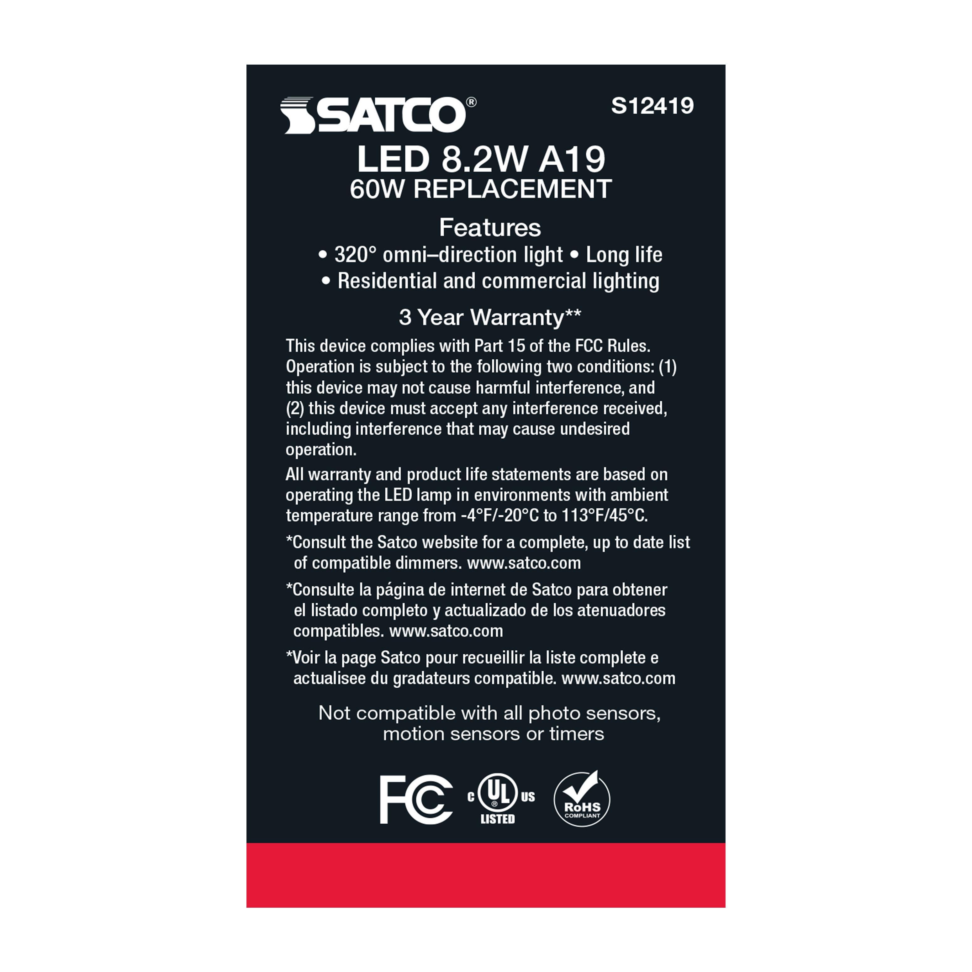SATCO&reg; S12419 507190