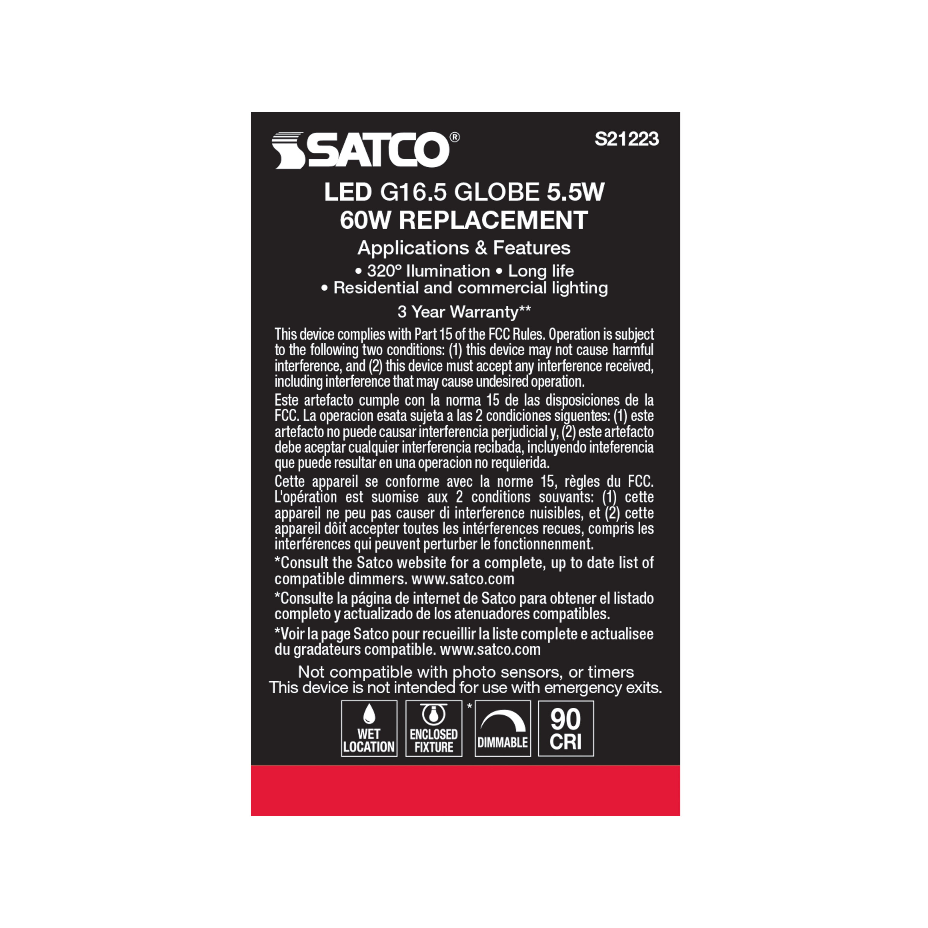 SATCO&reg; S21223 550029