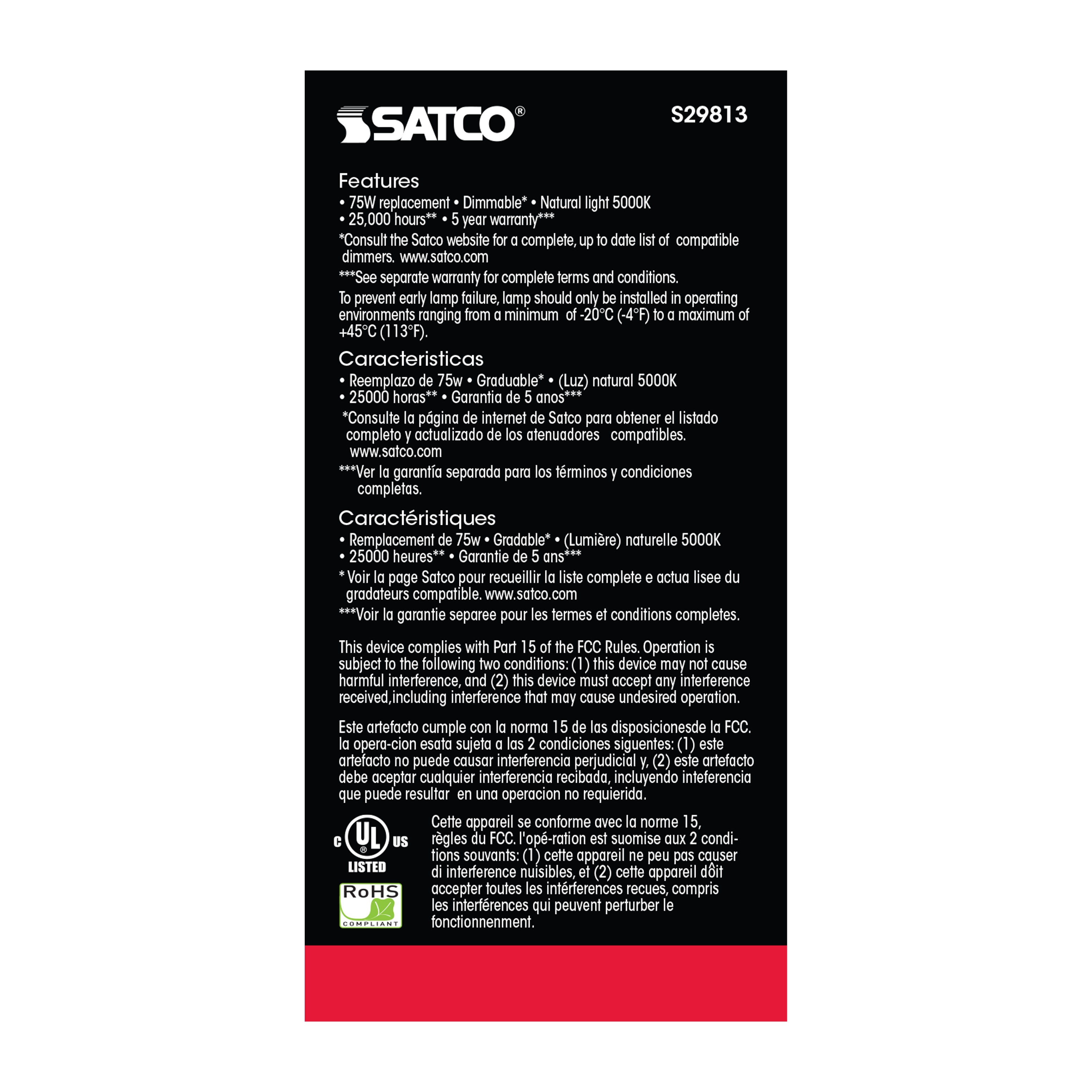 SATCO&reg; S29813 SATCO S29813