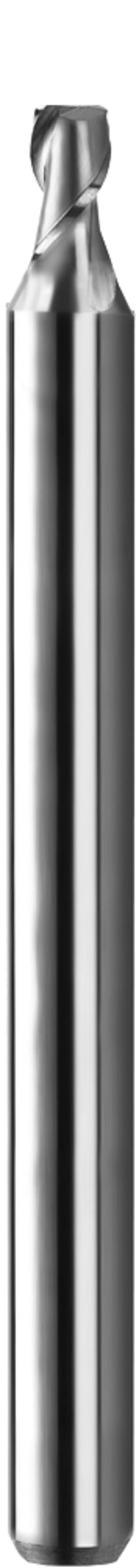 SGS&reg; 00827 M2S Fractional Regular Length Square End Mill, 0.021 in Dia Cutter, 0.063 in Length of Cut, 2 Flutes, 1/8 in Dia Shank, 1-1/2 in OAL, Uncoated