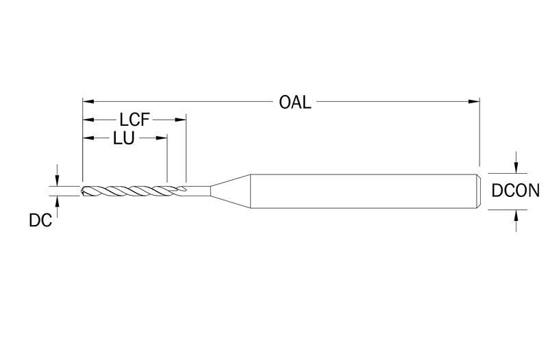 SGS&reg; 06051 M814 Double Margin Micro Drill Bit With Internal Coolant, 3 mm Drill - Metric, 0.1181 in Drill - Decimal Inch, Submicron Grain Carbide, Ti-NAMITE&reg;-Cr Coated