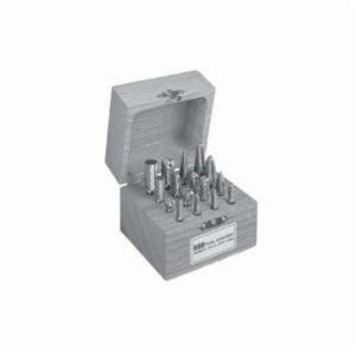 SGS&reg; 18216 Burr Set, Single Cut, Ball, Cylindrical, Cylindrical with Radius End, Oval and Tree with Radius End Head, 16 Pieces