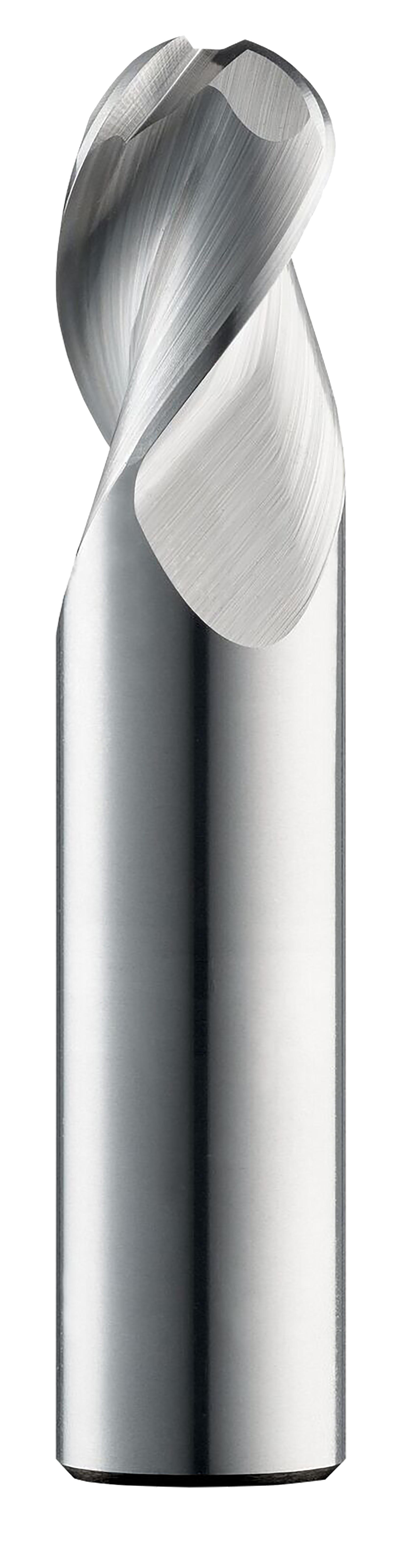 SGS&reg; 34973 43B Ball Nose End Fractional High Performance High Performance End Mill, 1/4 in Dia Cutter, 3/4 in Length of Cut, 3 Flutes, 1/4 in Dia Shank, 2-1/2 in OAL, TB Coated