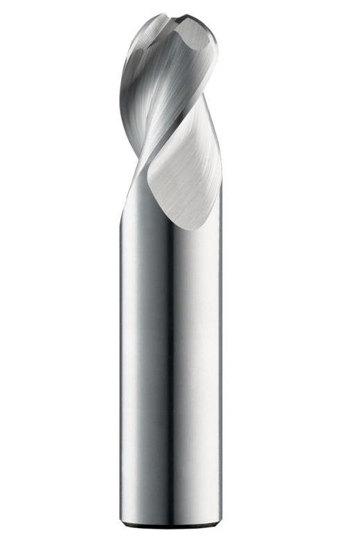 SGS&reg; 34973 43B Ball Nose End Fractional High Performance High Performance End Mill, 1/4 in Dia Cutter, 3/4 in Length of Cut, 3 Flutes, 1/4 in Dia Shank, 2-1/2 in OAL, TB Coated