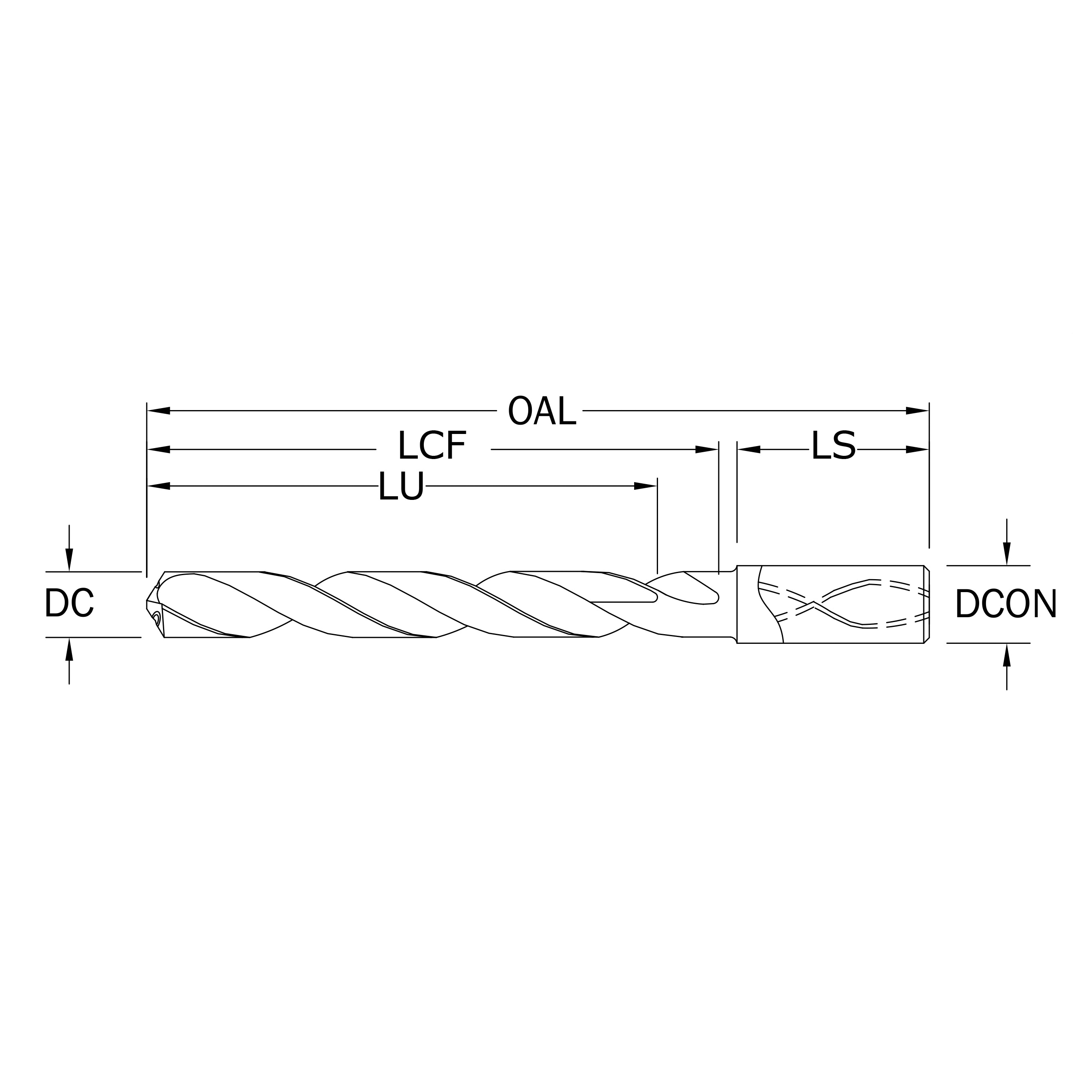 SGS&reg; 51810 Ice-Carb 140 Internal Coolant High Performance Drill, 15/64 in Drill - Fraction, 0.2344 in Drill - Decimal Inch, 95 mm OAL, Micro Grain Solid Carbide, AlTiN Coated