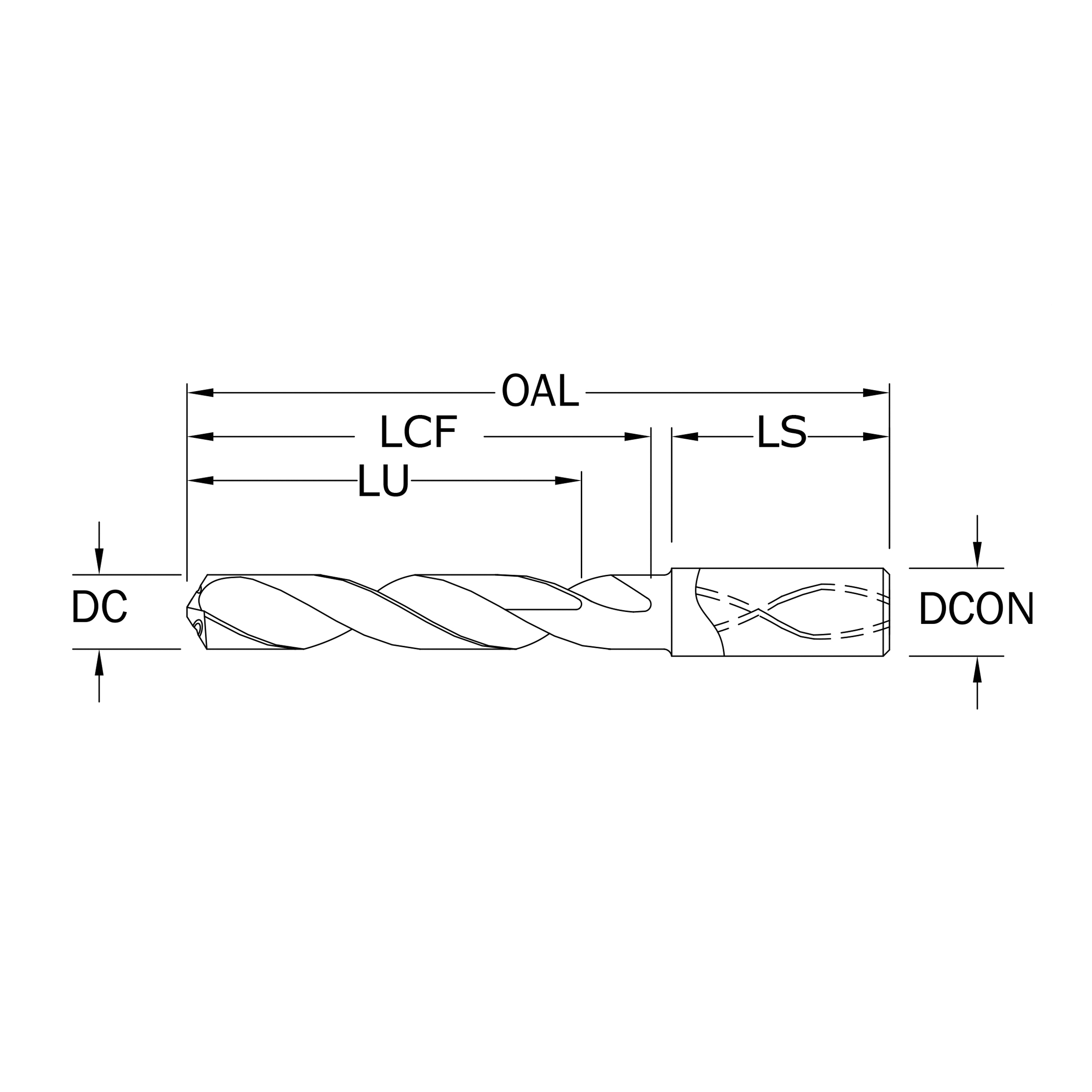 SGS&reg; 63990 Ice-Carb&reg; 140 High Performance Jobber Length Drill Bit, 13.8 mm Drill - Metric, 0.5433 in Drill - Decimal Inch, 140 deg Point, Micro Grain Solid Carbide, AlTiN Coated
