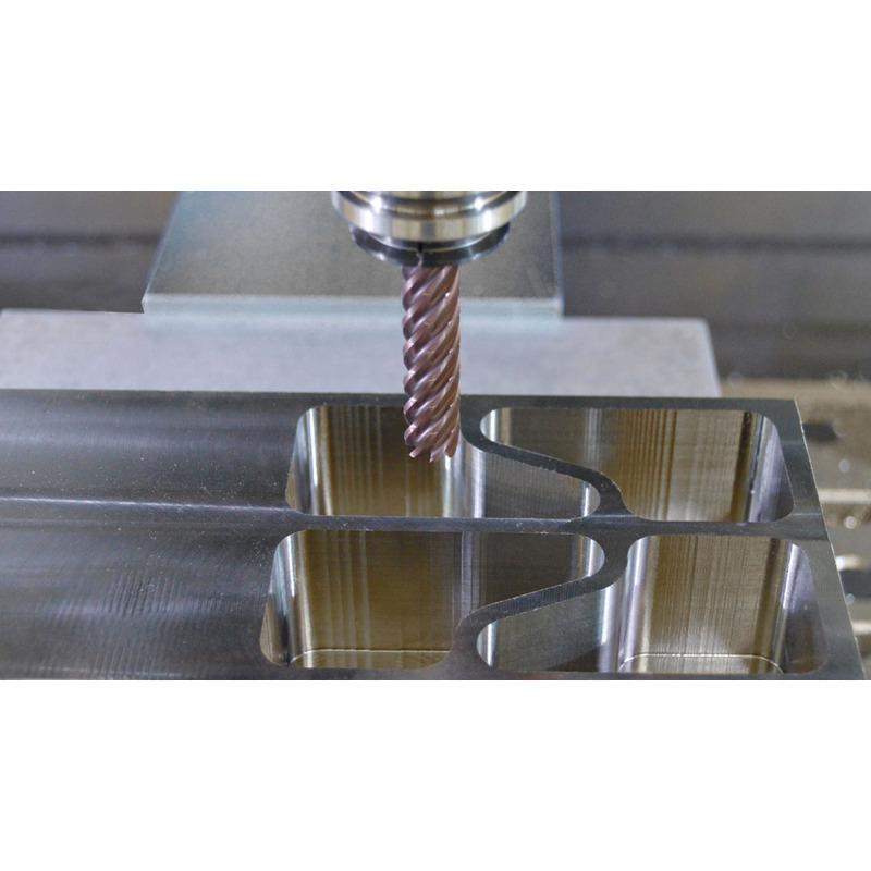 SGS&reg; H-Carb 77339 77CR High Efficiency Imperial Chip Breaker Corner Radius End Mill, 1 in Dia Cutter, 0.12 in Corner Radius, 4 in Length of Cut, 7 Flutes, 1 in Dia Shank, 7 in OAL, Ti-Namite-M Coated