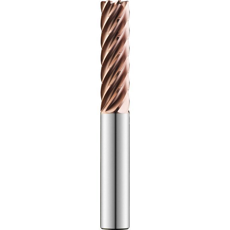 SGS&reg; H-Carb 77339 77CR High Efficiency Imperial Chip Breaker Corner Radius End Mill, 1 in Dia Cutter, 0.12 in Corner Radius, 4 in Length of Cut, 7 Flutes, 1 in Dia Shank, 7 in OAL, Ti-Namite-M Coated