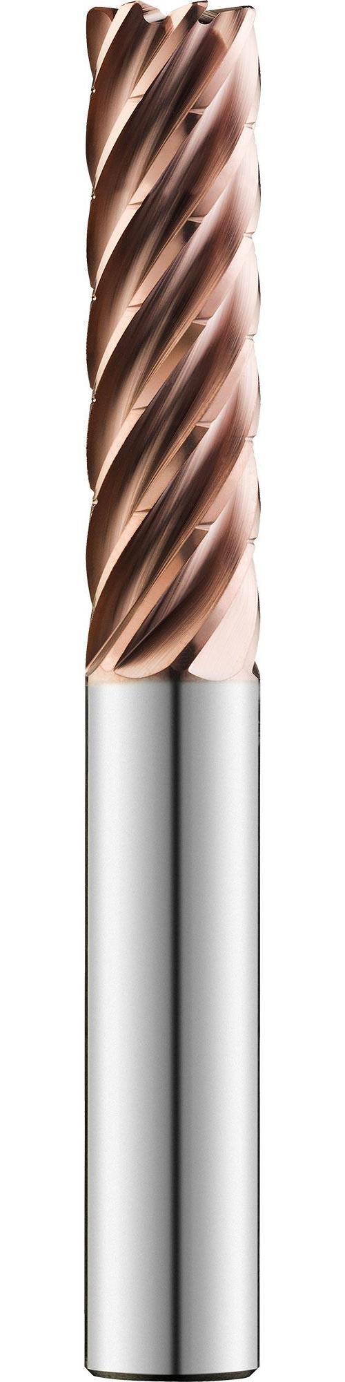 SGS&reg; H-Carb 77339 77CR High Efficiency Imperial Chip Breaker Corner Radius End Mill, 1 in Dia Cutter, 0.12 in Corner Radius, 4 in Length of Cut, 7 Flutes, 1 in Dia Shank, 7 in OAL, Ti-Namite-M Coated
