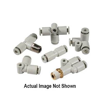 SMC&reg; KQ2H07-35AS Male Connector With Threaded Sealant, 1/4 in, Tube x MNPT, Brass, Import