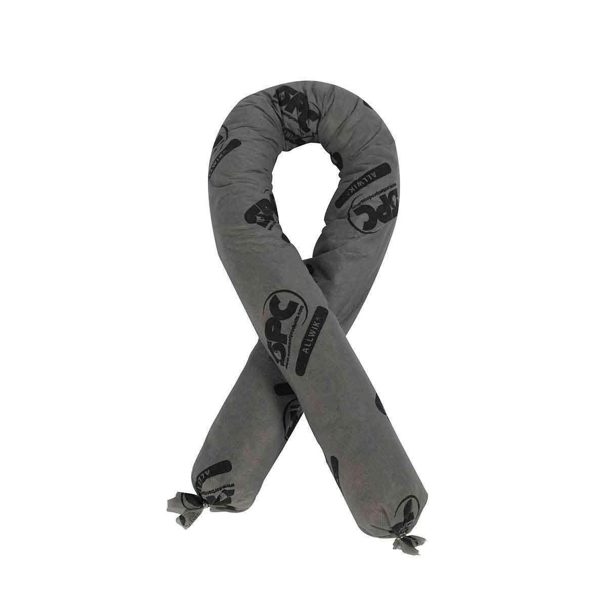 SPC&reg; AllWik&reg; AW806 All Purpose Flexi-Sock Absorbent Sock, 3 in Dia x 8 ft L, 12 gal Absorption, Fluids Absorbed: Universal, Polypropylene, Gray